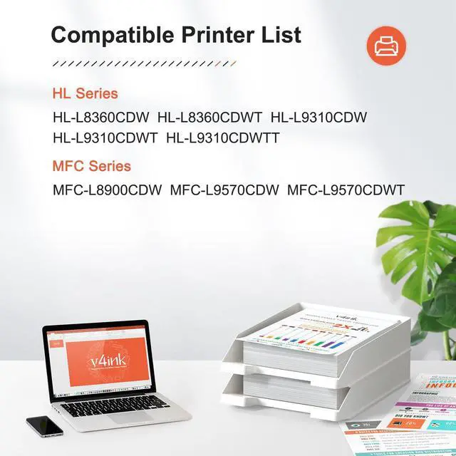 Alt view image 3 of 6 - TN439 Toner Cartridge Set Replacement for Brother TN439 TN-439 4-Pack Color | use for HL-L8360CDW HL-L8360CDWT HL-L8260CDW HL-L9310CDW HL-L9310CDWT MFC-L8900CDW MFC-L9570CDW MFC-L9570CDWT MFC-L8905CDW
