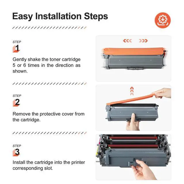 Alt view image 5 of 6 - TN439 Toner Cartridge Set Replacement for Brother TN439 TN-439 4-Pack Color | use for HL-L8360CDW HL-L8360CDWT HL-L8260CDW HL-L9310CDW HL-L9310CDWT MFC-L8900CDW MFC-L9570CDW MFC-L9570CDWT MFC-L8905CDW