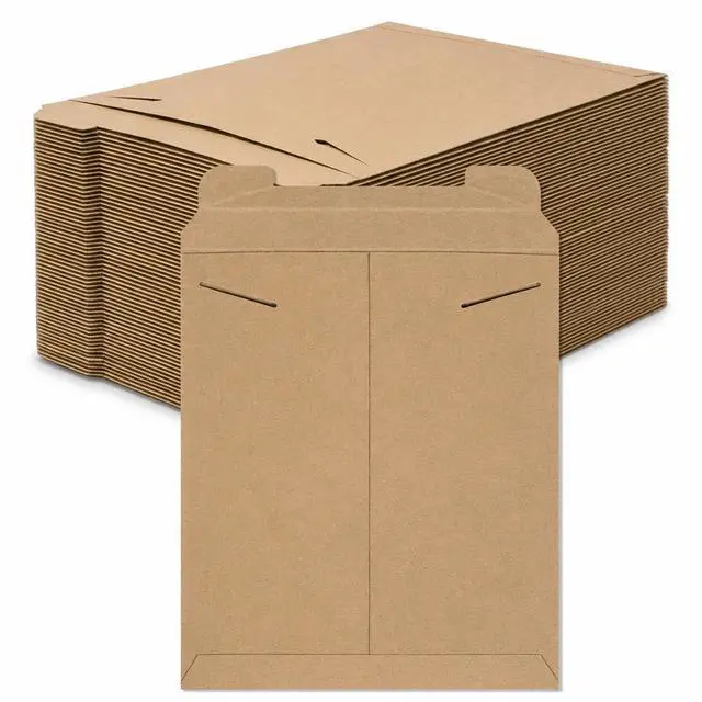 Main image of Rigid Mailers 12" x 15" (100-Pack) - Kraft Mailer Envelopes for Photos, Documents, Artwork - Stay Flat