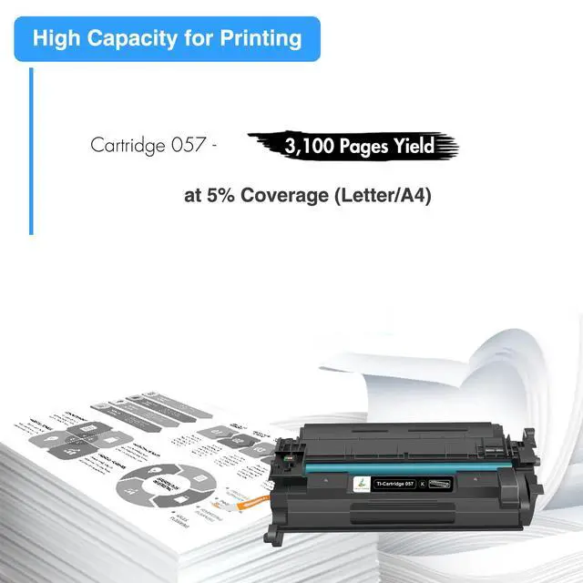 Alt view image 3 of 7 - 057 Toner Cartridge 057H MF455dw MF445dw MF450 Black High Yield 4 Pack | Compatible for Canon ImageCLASS MF445dw MF448dw LBP226dw LBP228dw LBP227dw MF449dw MF445 LBP220 LBP230 MF440 MF450 Printer