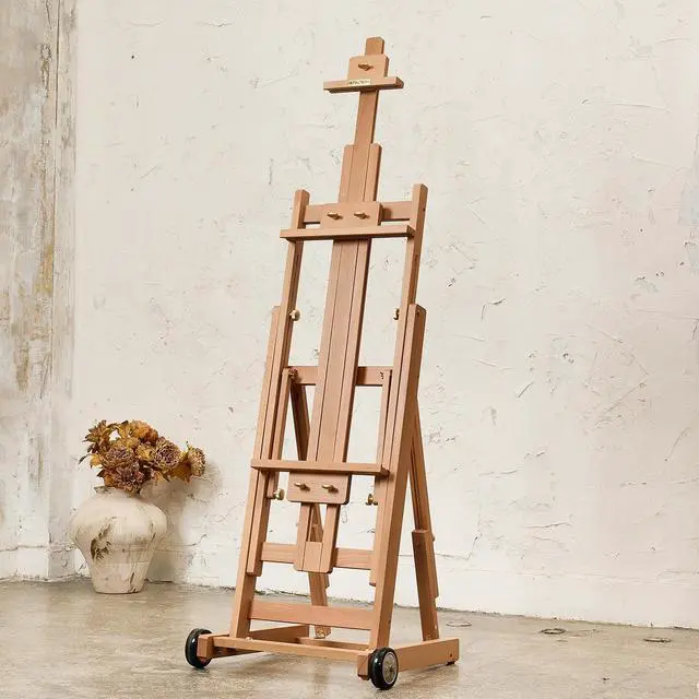 Main image of Artist Easel for Painting: Solid Beech Wood Art Easel Stand with Upgrade Hardware-H Frame Hold 2 Canvases up to 78"- Floor Painting Easel for Adults with Wheels