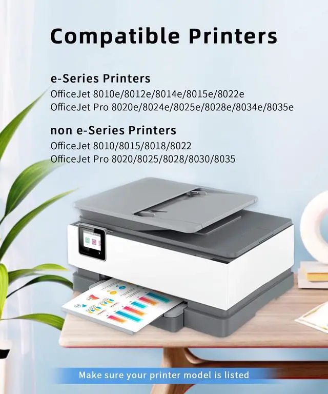 Alt view image 2 of 7 - 910XL Ink Cartridge Combo Pack Replacement for HP OfficeJet 8015e | Compatible with HP OfficeJet 8015e 8022e Pro 8025e 8028e 8035e; Smart Chip, Rich Vivid Color for Photos & Files4 Pack