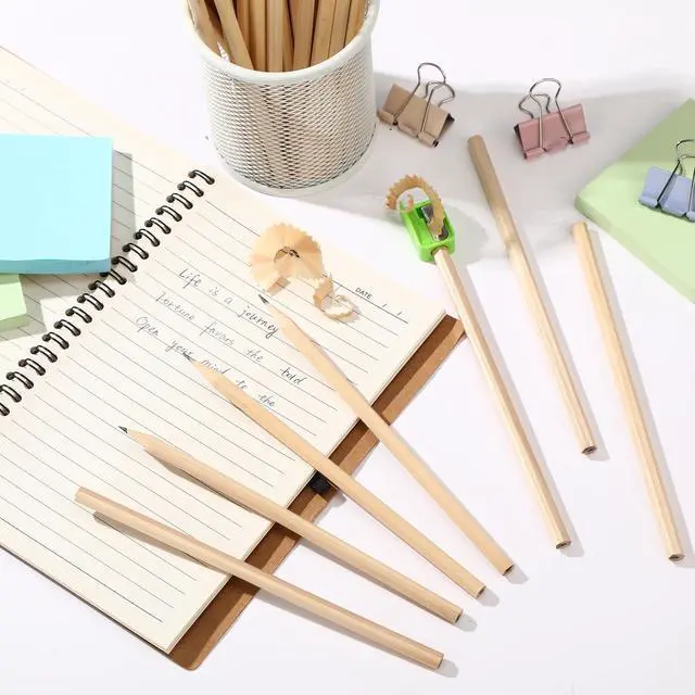 Alt view image 2 of 7 - 1000 Pieces Wooden Hexagonal HB Pencils Bulk Without Erasers