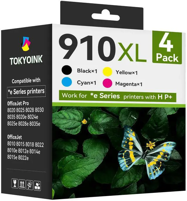 Main image of 910XL Replacement for HP 910XL Ink Cartridges for HP Printers HP910 HP910XL 910 Ink Work for Office Jet Pro 8010 8010e 8015e 8020 8020e 8022e 8025 8025e 8028e 8030 8035e Black and Color - 4 Pack