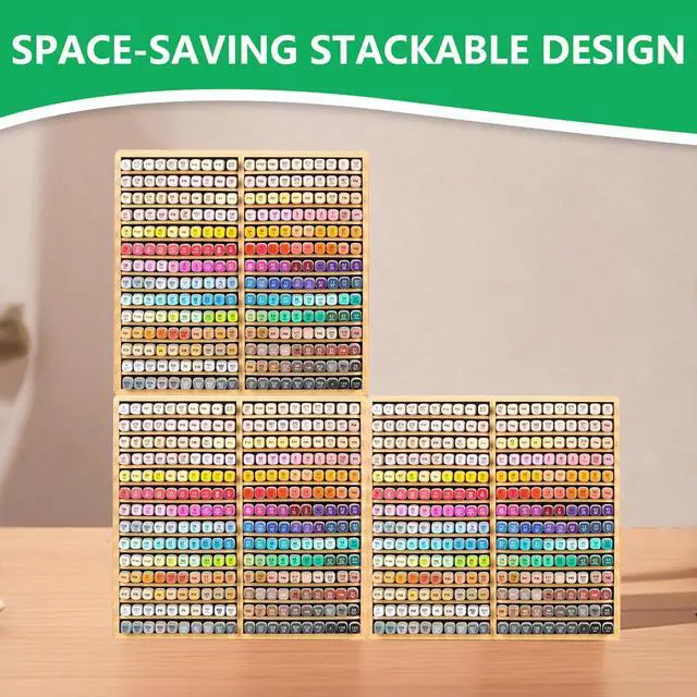 Alt view image 7 of 7 - Bamboo Marker Organizer Markers 280pcs Markers Pen Holder Art Supply Pencil Storage Organizer with 28 Compartments All-in-One Marker Storage for Office Home (Holds up to 280pcs Markers)