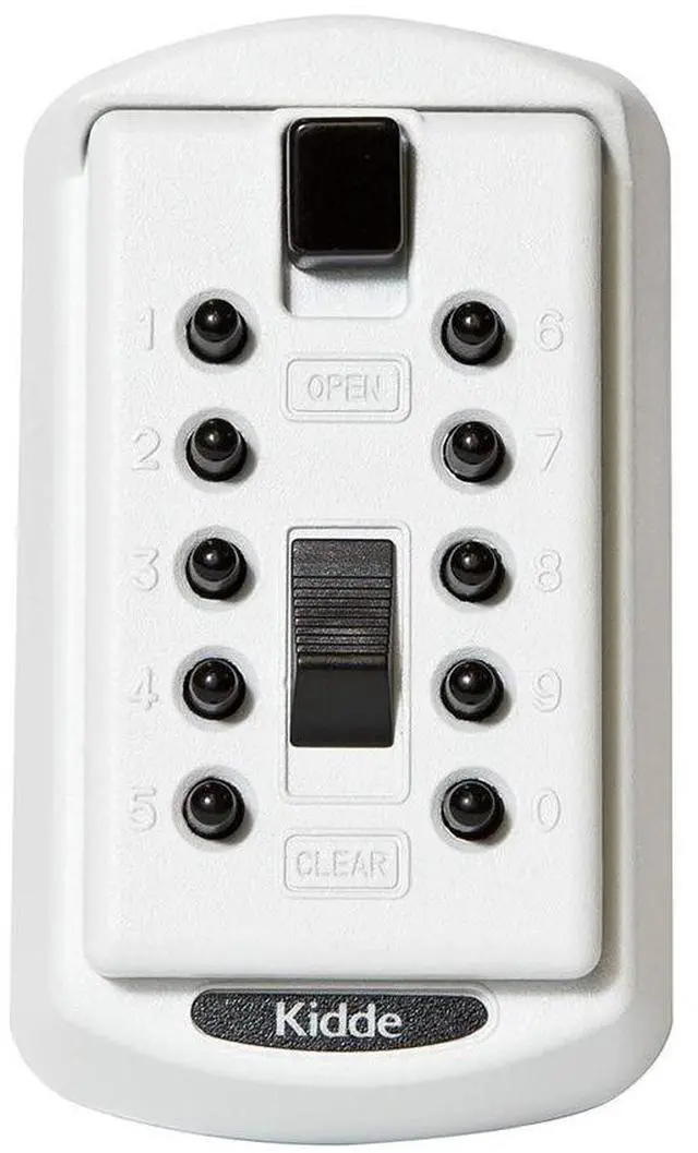 Main image of AccessPoint 001413 KeySafe Original Slimline Push Button Combination Permanent Key Lock Box, 2-Key, White