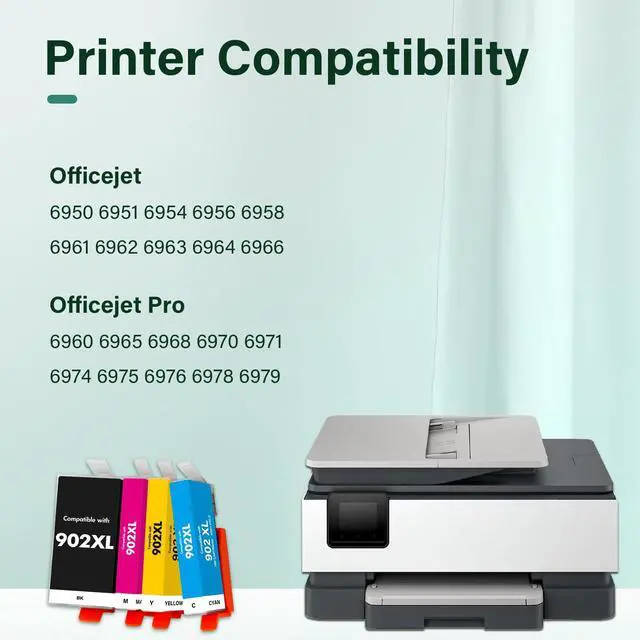 Alt view image 2 of 7 - 902XL 902 6978 Ink Cartridges Black and Color Combo Pack for HP Printers | Compatible for 902 XL for HP Printer OfficeJet Pro 6968 6970 6971 6974 6976 6979 6958 6962 6975 6960 6965