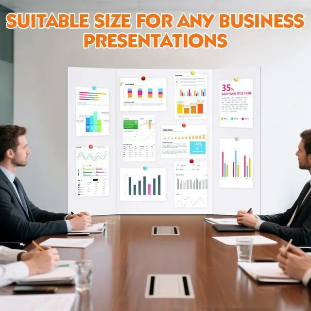Alt view image 4 of 7 - TUXITA Trifold Poster Board,24 Pack 36" x 48" Large White Corrugated Poster Boards,Science Fair Display Boards,Project Boards Perfect for School Projects, Event Displays and Business Presentations