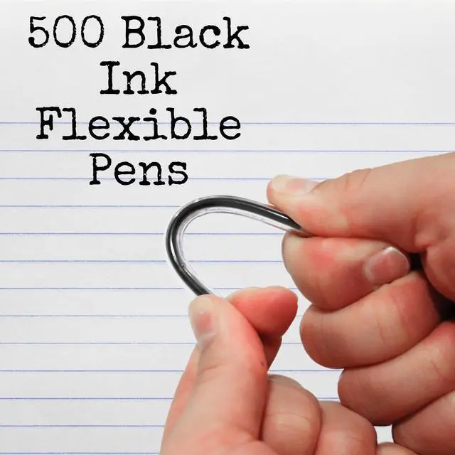 Alt view image 7 of 7 - Flexible Safety Pens 500 Pack of Pens For Mental Health, Mental Health Hospital, Jail, and Prison Super Bendable with Black Ink | 3.8 Inches Safe & Flexible for Hospitals (500)