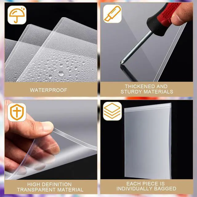 Alt view image 3 of 6 - 12 Pcs Poster Protector Sleeves 22 x 28 Inch, Clear Plastic Poster Sleeves Frame, Waterproof Rigid Print Sheet Protectors for Art Portfolio Storage, Wall Display, Magazines, Photos, Papers