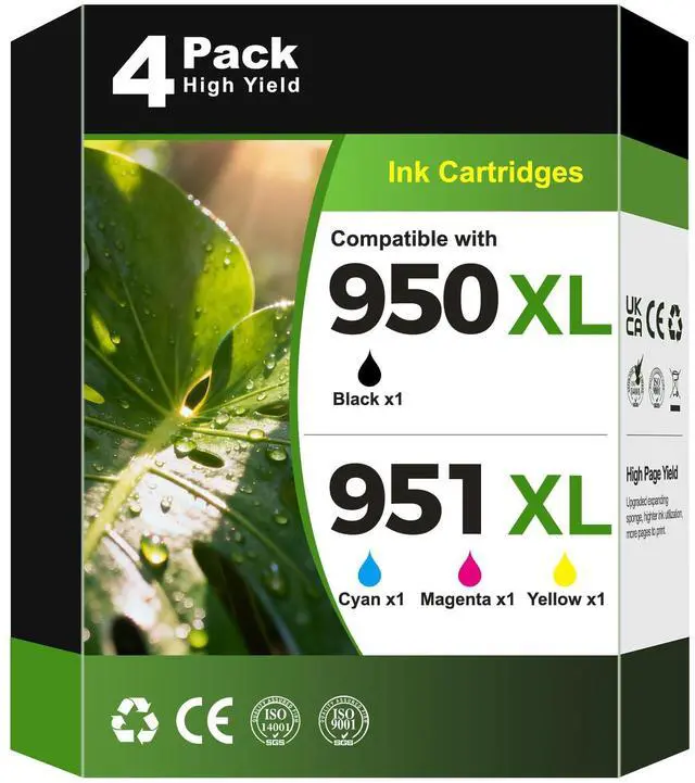 Main image of 950XL 951XL Ink Cartridges 8600 8610 8100 High Yield Ink Compatible for HP 951 Ink Cartridges 950 XL 951 XL Works with Office Jet Pro 8600 8610 8615 8620 8625 8100 8630 8660 276DW 251DW, 4-Pack