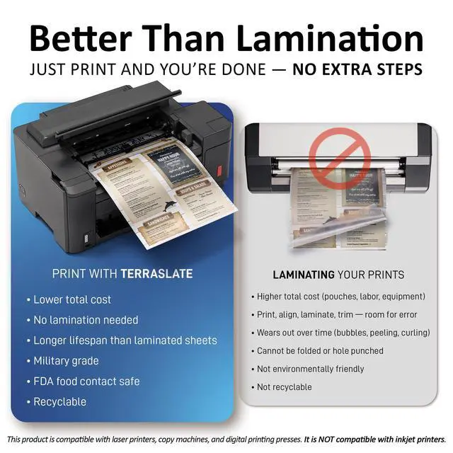 Alt view image 5 of 6 - Premium Waterproof Paper, 5 Mil 8.5 x 11, Laser Printer & Copy Machine Compatible, Durable & Rain/Weather-Proof Copy Paper, White Paper (100 Sheets)