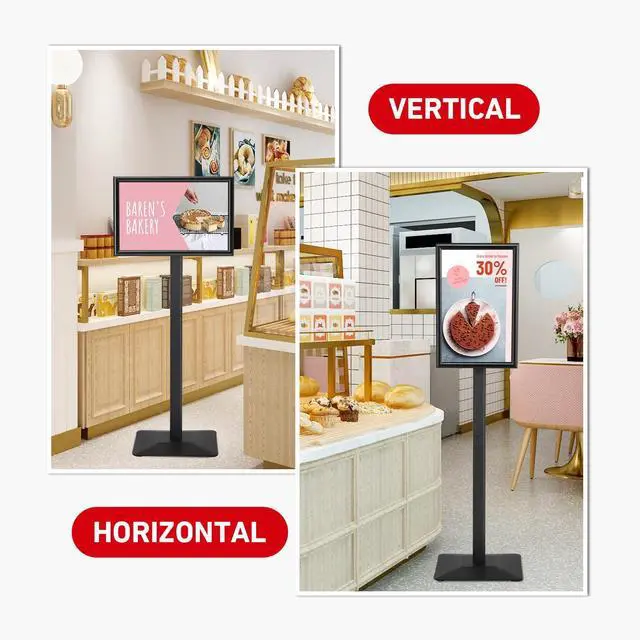 Alt view image 5 of 7 - 4Pcs Floor Sign Holder, Sign Stand heavy duty pedestal sign floor standing for indoor outdoor 8.5×11 signage display (BLACK, 8.5×114 Pack)