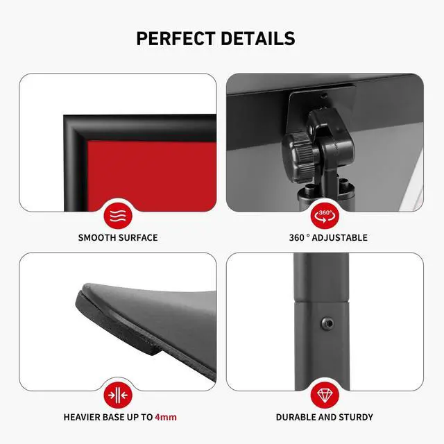 Alt view image 4 of 7 - 4Pcs Floor Sign Holder, Sign Stand heavy duty pedestal sign floor standing for indoor outdoor 8.5×11 signage display (BLACK, 8.5×114 Pack)