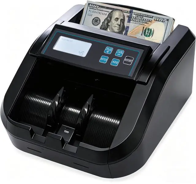 Main image of H-308 Bill Counter Money Counter Machine Batch Mode, Banknote Counter with LCD Display, UV/MG/IR Detection, Value Count/Add+Value/Add+Batch Mode, 1100 Pcs/Mins, Only Supports USD DetectionBlack