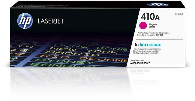 Main image of 410A Magenta Toner Cartridge Printers | Works with Color LaserJet Pro M452 Series; Color LaserJet Pro MFP M377, M477 Series | CF413A