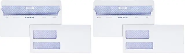 Main image of #9 Security Envelopes, Double Window, Self Seal, Business Envelopes, For Invoices/Statements, 24 lb White, 3-7/8" x 8-7/8", 500/Bx (QUA67529) (Pack of 2)