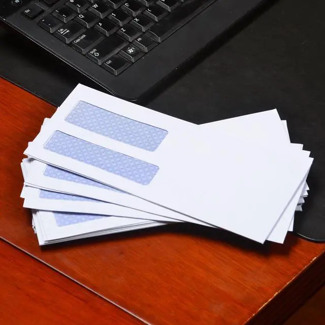 Alt view image 5 of 7 - #9 Security Envelopes, Double Window, Self Seal, Business Envelopes, For Invoices/Statements, 24 lb White, 3-7/8" x 8-7/8", 500/Bx (QUA67529) (Pack of 2)