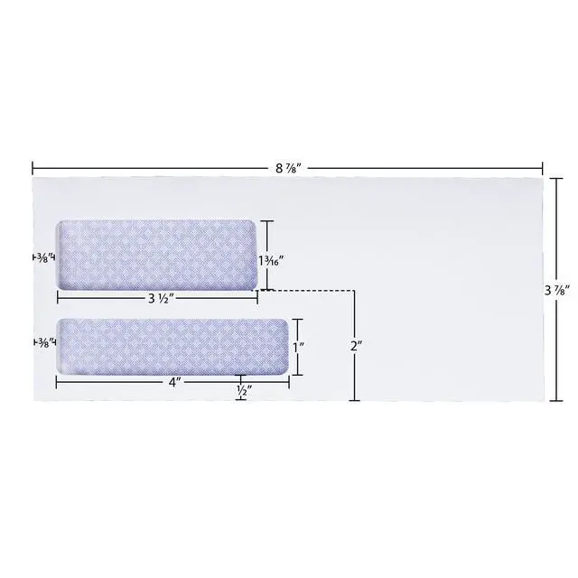 Alt view image 4 of 7 - #9 Security Envelopes, Double Window, Self Seal, Business Envelopes, For Invoices/Statements, 24 lb White, 3-7/8" x 8-7/8", 500/Bx (QUA67529) (Pack of 2)