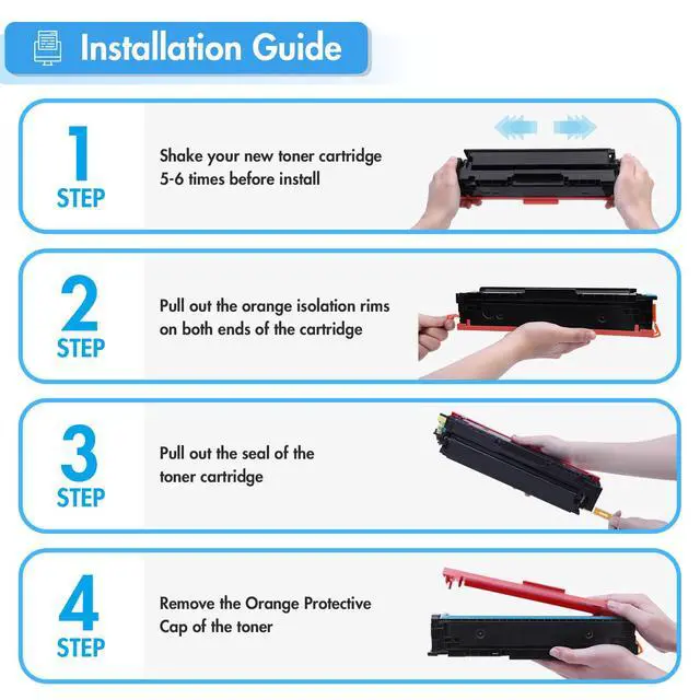 Alt view image 5 of 7 - 055 055H Toner Cartridge Set MF743Cdw MF741Cdw MF740C 4 Pack | Compatible for Canon Color ImageCLASS MF743Cdw MF741Cdw MF746Cdw LBP663Cdw MF740C LBP660C Printer Black Cyan Magenta Yellow