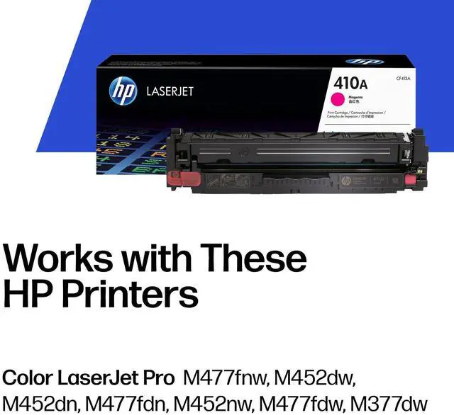 Alt view image 2 of 7 - 410A Magenta Toner Cartridge Printers | Works with Color LaserJet Pro M452 Series; Color LaserJet Pro MFP M377, M477 Series | CF413A