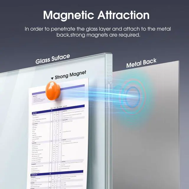 Alt view image 4 of 7 - Magnetic Glass Mobile White Board, 40" x 28" Adjustable Height | Whiteboard with Stand & Wheels, Portable Dry Erase Easel for Office, Classroom & Home, Includes 4 Markers, 6 Magnets & Eraser