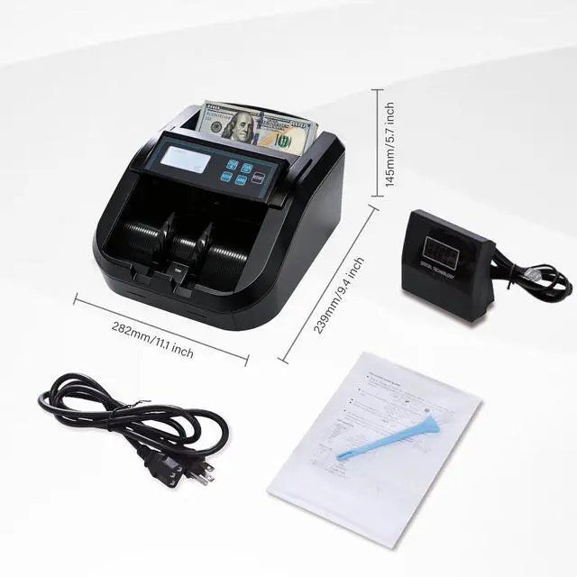 Alt view image 6 of 7 - H-308 Bill Counter Money Counter Machine Batch Mode, Banknote Counter with LCD Display, UV/MG/IR Detection, Value Count/Add+Value/Add+Batch Mode, 1100 Pcs/Mins, Only Supports USD DetectionBlack