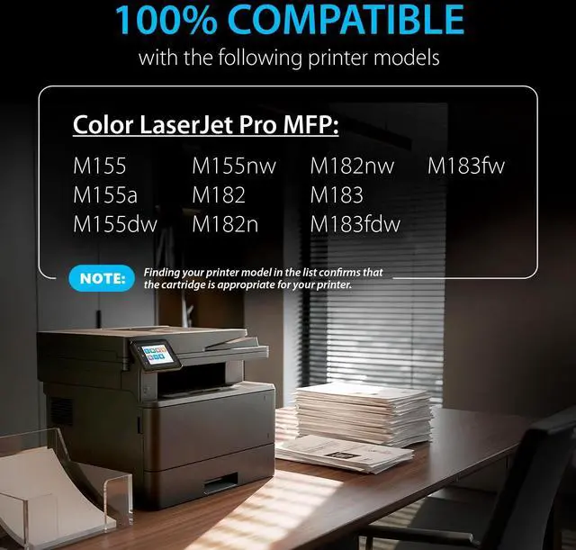 Alt view image 2 of 7 - Compatible 215A Toner Cartridge Replacement for HP 215A 215 A with Built-in Chip (4 Pack) to use with Color LaserJet Pro MFP M183fw M182n M182nw M155a M155nw (Black Cyan Magenta Yellow)