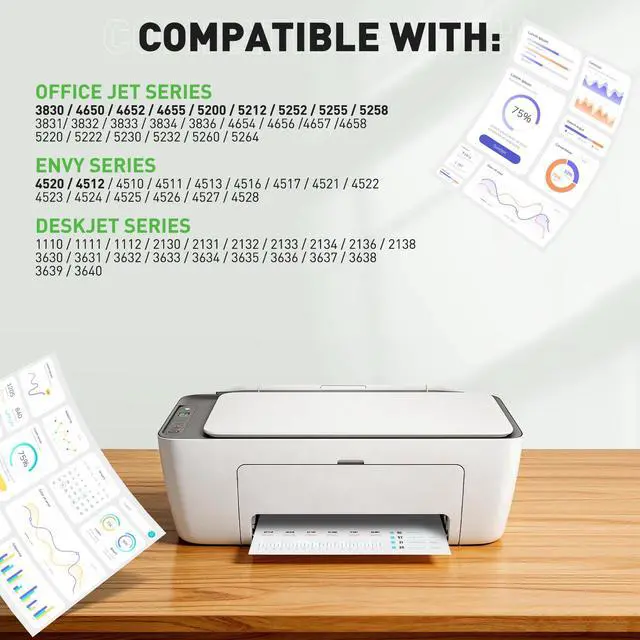 Alt view image 2 of 7 - 63XL Ink Cartridge Combo Pack for Office Jet 4650 3830 Envy 4520 Replacement for HP 63 63XL Ink Cartridges black and color Work for Office Jet 5255 5258 4652 4655 5200 5212 Envy 4512 (2-Pack)