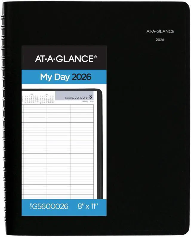 Main image of 2026 Appointment Book Planner, Daily, Four Person Group Planner, 8" x 11", Large, Quarter-Hourly, DayMinder, Black (G5600026)