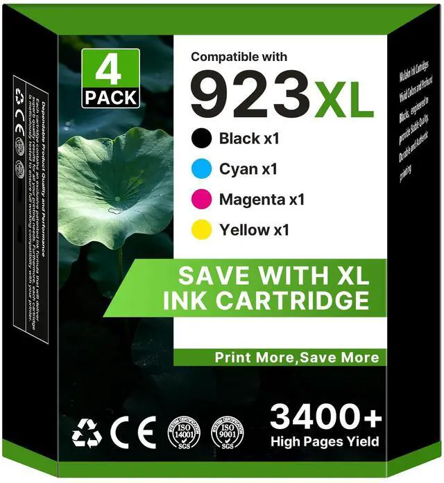 Main image of 923XL 923 8130e Ink Cartridges Combo Pack Replacement for HP 923XL 923e 923 Ink Cartridges for HP Printers OfficeJet Pro 8130e 8135e 8138e 8139e 9130 8122e 8120 8124e 8125e 8132e, B/C/M/Y with Chip