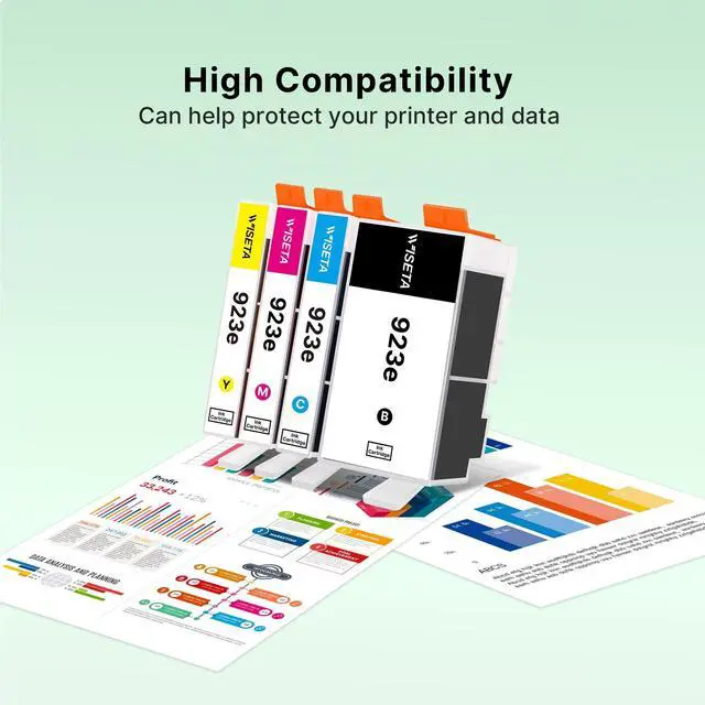 Alt view image 5 of 7 - 923 Ink Cartridges Combo Pack: Replacement for HP 923 Ink Cartridges | Black Cyan Magenta Yellow Ink Cartridges (4-Pack) Works with HP OfficeJet Pro 8130e 8135e 8138e 8139e 8125e 8122e 8120 8124e
