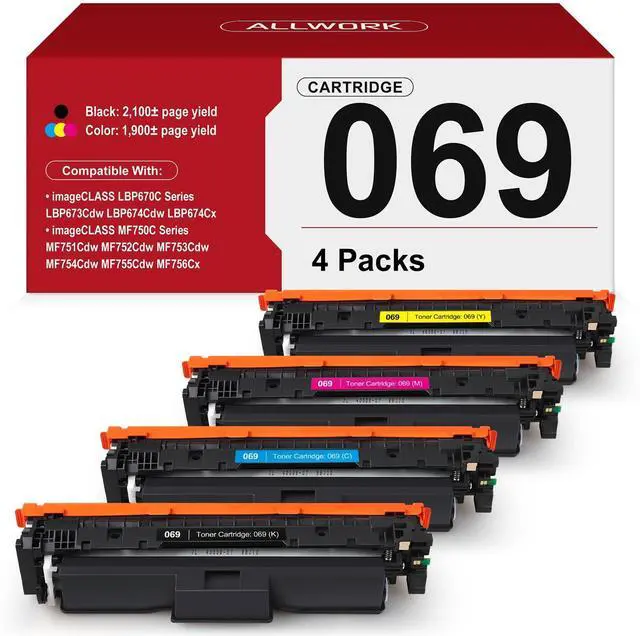Main image of 069 Toner Cartridge 4 Pack Set Replacement for Canon 069 069H MF753Cdw | Compatible for Canon Color ImageCLASS MF753Cdw MF751Cdw LBP674Cdw LBP674C MF750C LBP674C Series Printer