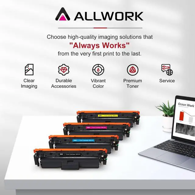 Alt view image 6 of 6 - 069 Toner Cartridge 4 Pack Set Replacement for Canon 069 069H MF753Cdw | Compatible for Canon Color ImageCLASS MF753Cdw MF751Cdw LBP674Cdw LBP674C MF750C LBP674C Series Printer