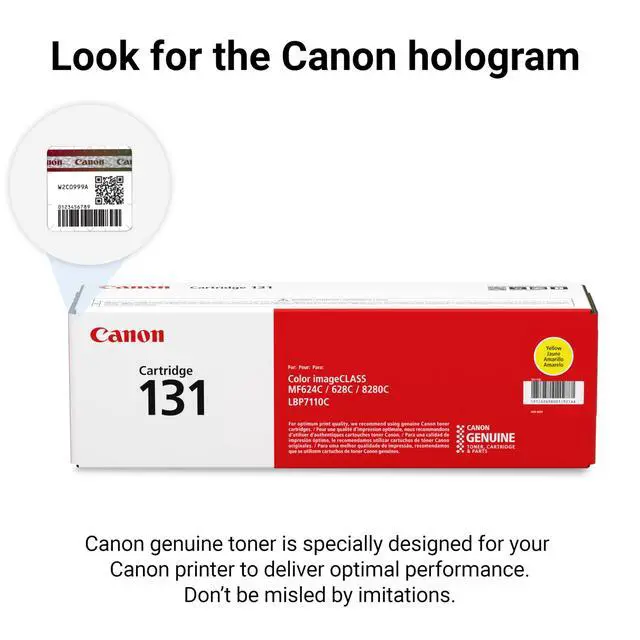 Alt view image 5 of 6 - Genuine 131 Yellow Toner Cartridge Compatible with MF620 Series, MF8280Cw, LBP7110Cw
