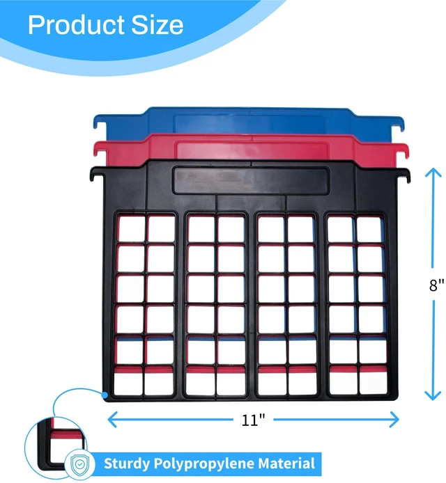 Main image of File and Folder Dividers, 3-Count, Red/Blue/Black (50912) (Pack of 12)