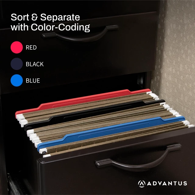Alt view image 3 of 4 - File and Folder Dividers, 3-Count, Red/Blue/Black (50912) (Pack of 12)