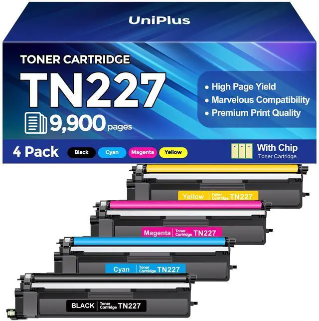 Main image of TN227 Toner Cartridges 4 Pack (9900 Pages) Compatible with HL-L3270CDW MFC-L3770CDW for Brother TN227 TN223 Toner Work with HL-L3270CDW L3210CW L3230CDW L3230CDN L3290CDW MFC-L3710CW L3750CDW Printer