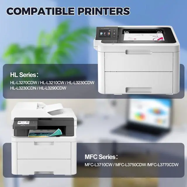Alt view image 2 of 7 - TN227 Toner Cartridges 4 Pack (9900 Pages) Compatible with HL-L3270CDW MFC-L3770CDW for Brother TN227 TN223 Toner Work with HL-L3270CDW L3210CW L3230CDW L3230CDN L3290CDW MFC-L3710CW L3750CDW Printer