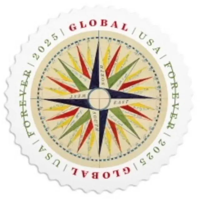 Alt view image 7 of 7 - 1794 Compass Rose 2025 (2 Sheets of 10) Global Forever International Rate First-Class Mail Postage Stamps