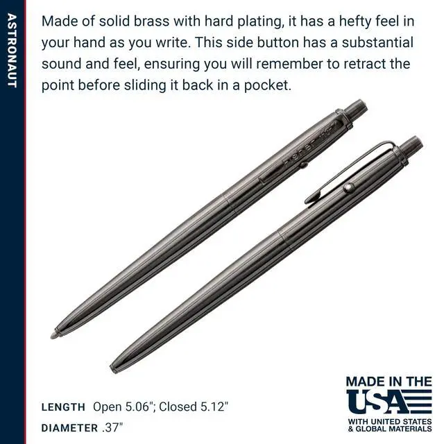 Alt view image 6 of 7 - Space Pen Black Titanium Nitride Original Astronaut Pen, Gift Box | Pressurized Ballpoint Pen Writes Upside Down and in Extreme Temperatures, Black Ink, Medium Point, Pocket Clip, Made in USA