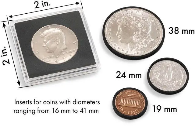 Alt view image 4 of 4 - Lighthouse - QUADRUM 2" x 2" Snaplocks with Universal Insert for US Coins 16-41 mm - Pack of 100