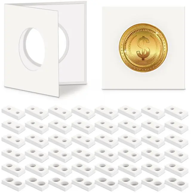 Main image of 1200 Self Adhesive Coin Holders, Cardboard 2" x 2" Holders, Many Assorted Sizes Coin Flips Collection Supplies Collecting Cardboard Accessories for Collectors (6 Size)