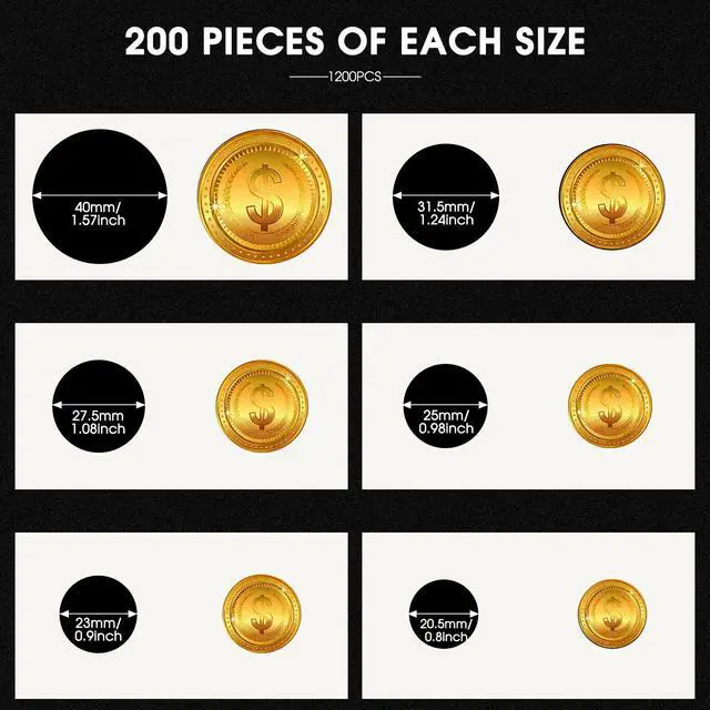 Alt view image 5 of 7 - 1200 Self Adhesive Coin Holders, Cardboard 2" x 2" Holders, Many Assorted Sizes Coin Flips Collection Supplies Collecting Cardboard Accessories for Collectors (6 Size)