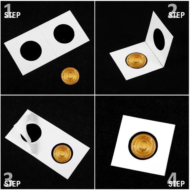Alt view image 6 of 7 - 1200 Self Adhesive Coin Holders, Cardboard 2" x 2" Holders, Many Assorted Sizes Coin Flips Collection Supplies Collecting Cardboard Accessories for Collectors (6 Size)