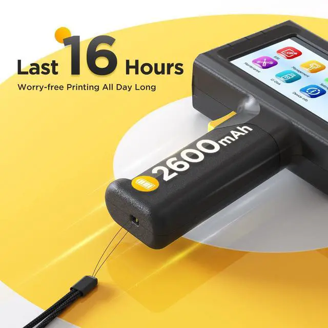 Alt view image 2 of 7 - Handheld Inkjet Printer 0.5 Inches Print Height Weighs Only 390g for Batch Code Date Lot Number Print on Plastic Carton Wood Metal Glass Aluminum with 42ml Fast Dry Ink (Black)