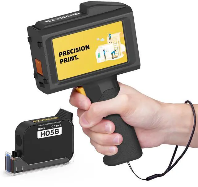 Main image of Handheld Inkjet Printer 0.5 Inches Print Height Weighs Only 390g for Batch Code Date Lot Number Print on Plastic Carton Wood Metal Glass Aluminum with 42ml Fast Dry Ink (Black)