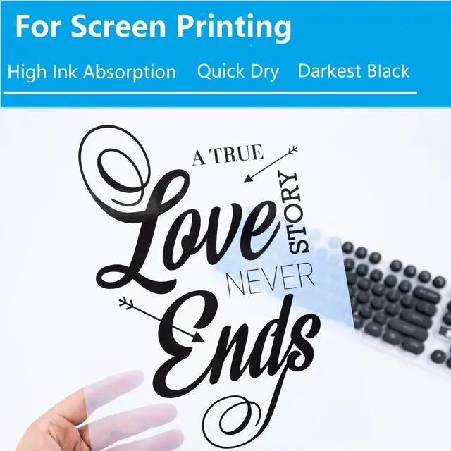 Alt view image 3 of 6 - Waterproof Inkjet Transparency Film, 13x19 inch 100 Sheets | for Silk Screen Printing, Crafting