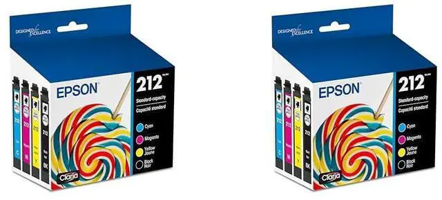 Main image of 212 Claria Ink Standard Capacity Black & Color Cartridge Combo Pack (T212120-BCS) Works with Workforce WF-2830,2850 and Expression XP-4100,4105,(Pack of 2)
