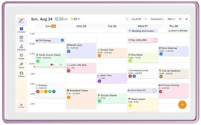 Main image of 15.6 Inch Digital Family Calendar, All-in-One Smart Organizer with Photo Frame, Wall-Mountable, Task Management, Schedule Planner, Pink